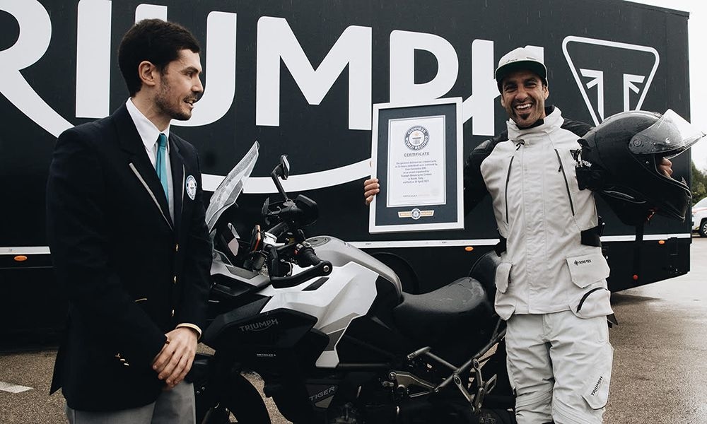 Iván Cervantes Claims Guinness World Record On Triumph Tiger 1200 GT Explorer