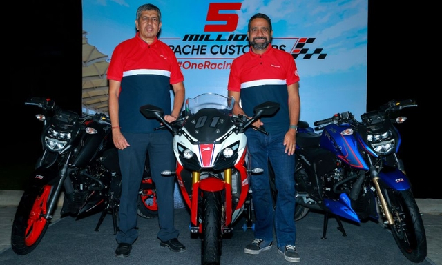 TVS Apache Range Crosses 5 Million Sales Worldwide.